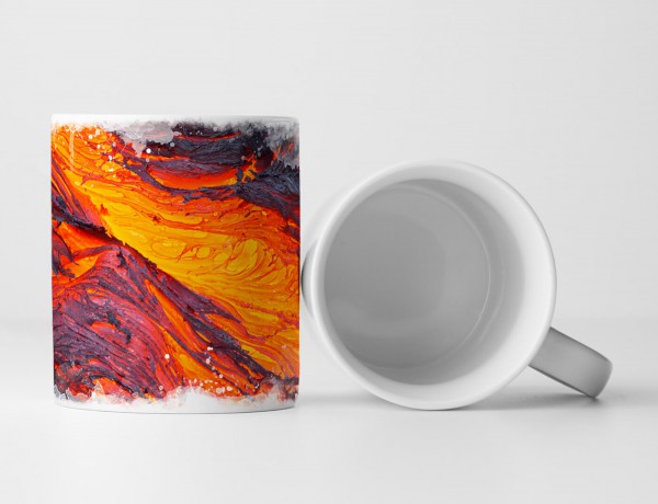 Paul Sinus Art Tasse Geschenk Naturfotografie – Flüssige Lava des Tolbachik Vulkans