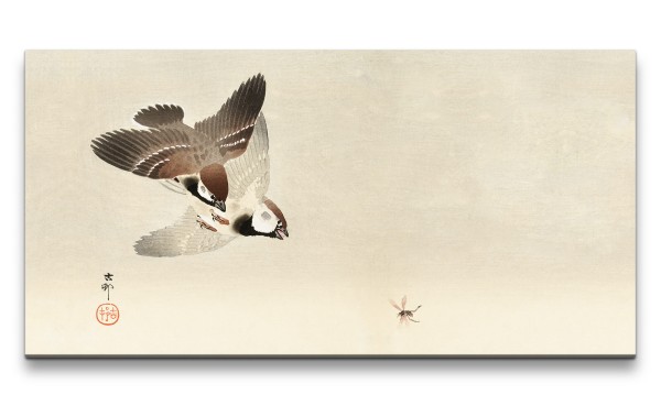 Paul Sinus Art Remaster 120x60cm Ohara Koson traditionell japanische Kunst Schwalben jagen Fliege