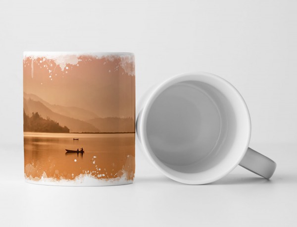 Paul Sinus Art Tasse Geschenk Landschaftsfotografie – Phewa See bei Sonnenaufgang Nepal