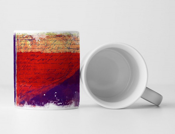 Paul Sinus Art Tasse Geschenk große rot, orange, lila deckende Flächen mit langer Aufschrift