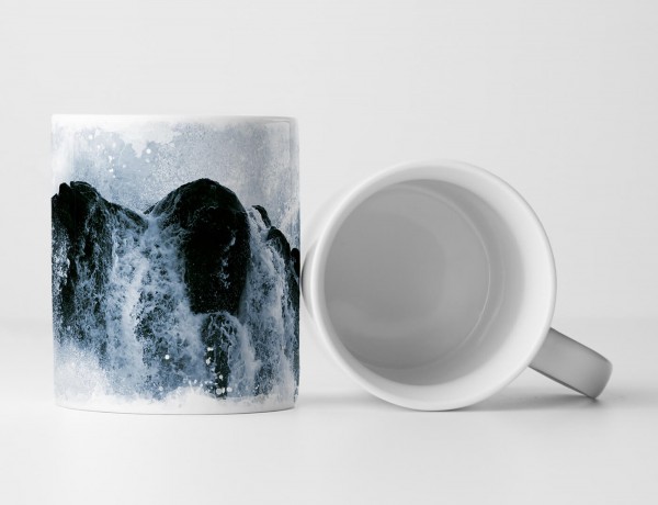 Paul Sinus Art Tasse Geschenk Bild - Abstrakte braune Laubblätter