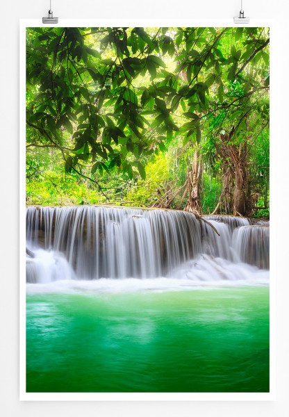 Paul Sinus Art 90x60cm Poster Wasserfall in Kanjanaburi Thailand