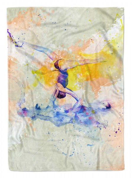 Paul Sinus Art SplashArt Sport Handtuch Strandhandtuch Saunatuch Kuscheldecke Kunstvoll Synchronschwimme