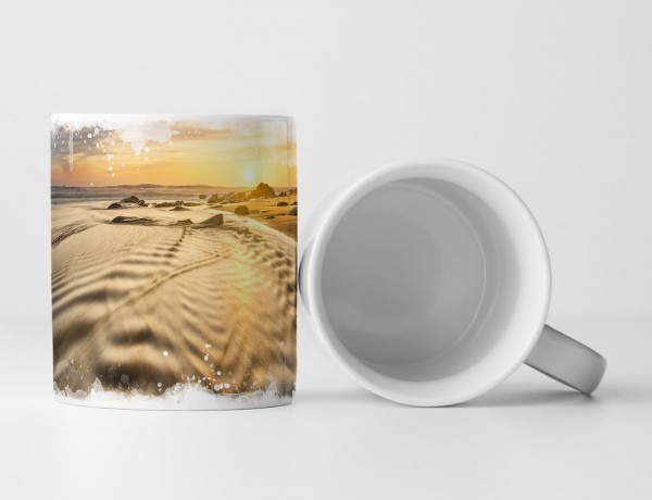 Paul Sinus Art Tasse Geschenk Landschaftsfotografie – Flussmündung am Meer in der Sonne