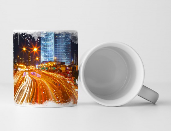 Paul Sinus Art Tasse Geschenk Urbane Fotografie – Fließender Verkehr bei Nacht