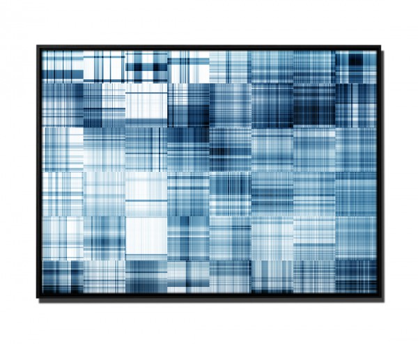 Paul Sinus Art 105x75cm Leinwandbild Petrol Grafik Geometrisch Linien Quadrate