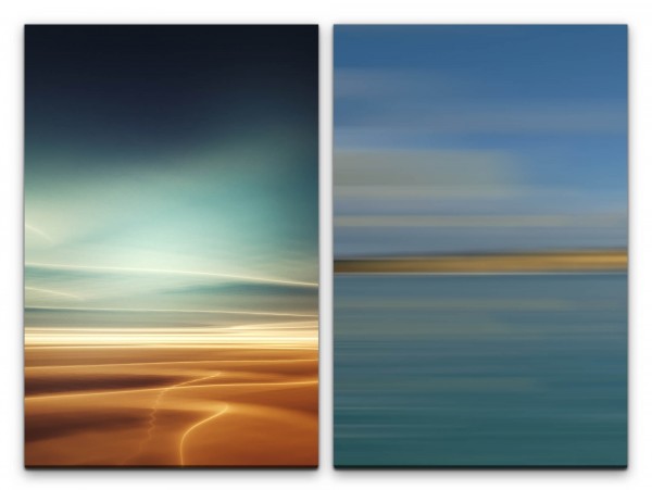 Paul Sinus Art 2 Bilder je 60x90cm Wüste Sahara Himmel Gold Balu Horizont Relax