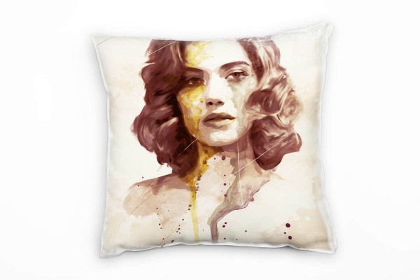 Paul Sinus Art Imogen Poots Deko Kissen Bezug 40x40cm für Couch Sofa Lounge Zierkissen