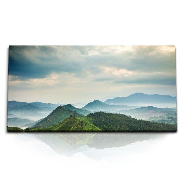 Kunstdruck Bilder 120x60cm Berge Berglandschaft China Wolken Natur