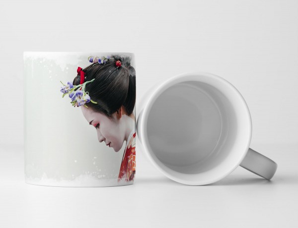 Paul Sinus Art Tasse Geschenk Geisha im Profil