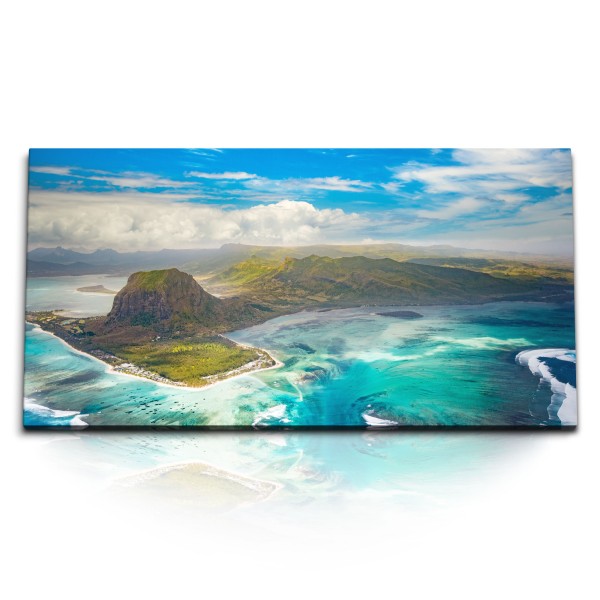 Paul Sinus Art Kunstdruck Bilder 120x60cm Mauritius Insel Meer Paradies Süden blauer Himmel