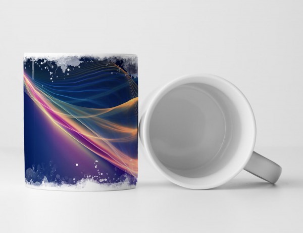 Paul Sinus Art Tasse Geschenk Abstraktes Bild von bunten Lichtwellen