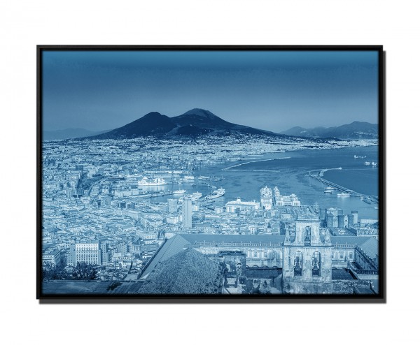 Paul Sinus Art 105x75cm Leinwandbild Petrol Stadt Napoli (Neapel) Sonnenuntergang