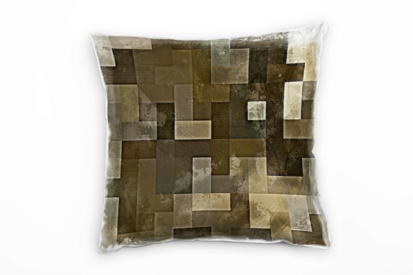 Paul Sinus Art Abstrakt, Pixel, braun Deko Kissen 40x40cm für Couch Sofa Lounge Zierkissen