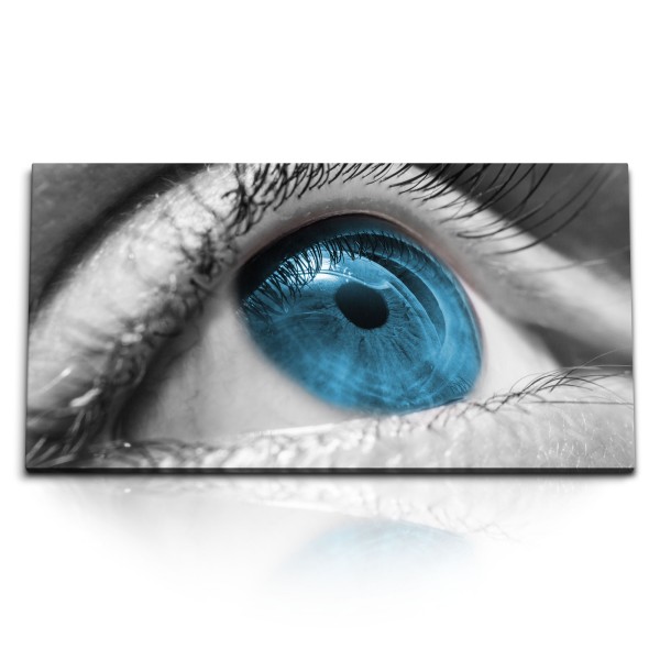 Paul Sinus Art Kunstdruck Bilder 120x60cm Auge Nahaufnahme Menschenauge Iris Blau