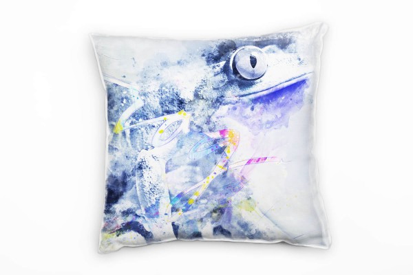 Paul Sinus Art Frog II Deko Kissen Bezug 40x40cm für Couch Sofa Lounge Zierkissen