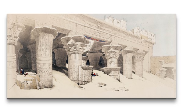 Paul Sinus Art Remaster 120x60cm Ägyptischer Tempel alte Illustration Kunstvoll Schön Ägypten Pharao