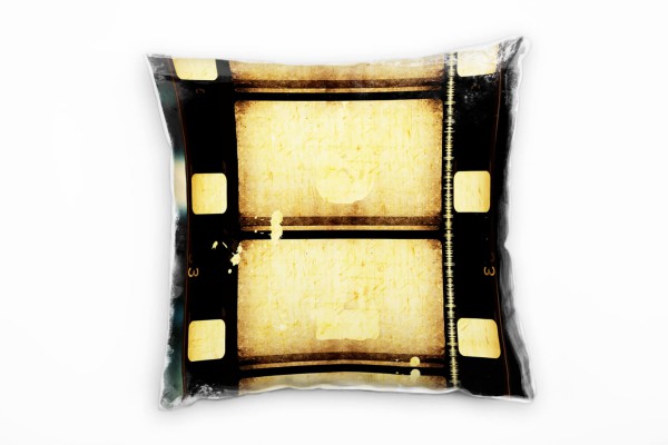 Paul Sinus Art Retro und Vintage, Macro, braun, blau, alter Rollfilm Deko Kissen 40x40cm für Couch Sofa Lounge Zier