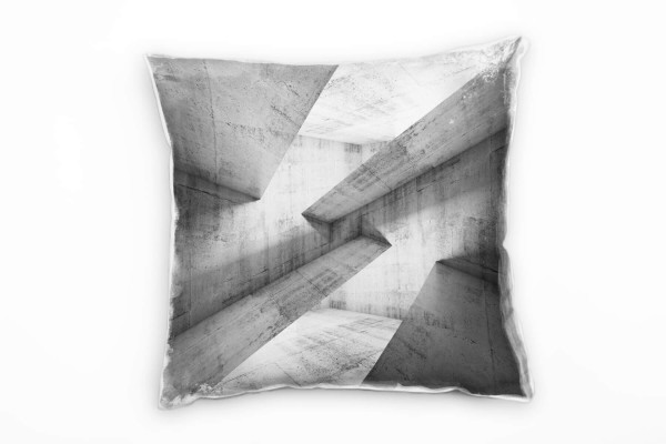 Paul Sinus Art Abstrakt, dreidimensional, grau Deko Kissen 40x40cm für Couch Sofa Lounge Zierkissen