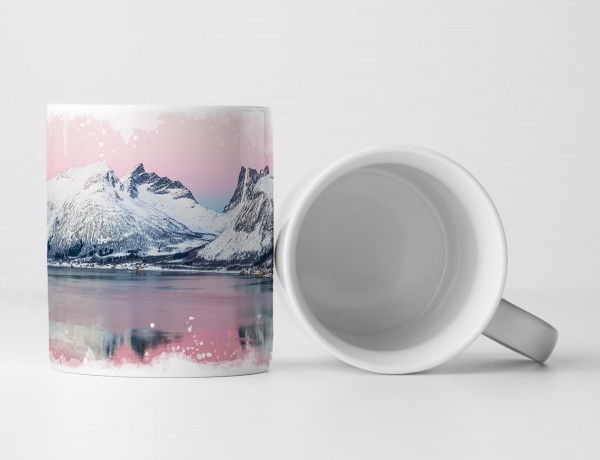 Paul Sinus Art Tasse Geschenk Naturfotografie – Magischer Fjord in pink