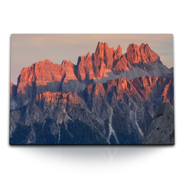 Paul Sinus Art 120x80cm Wandbild auf Leinwand Dolomiten Alpen Gebirge Felsberge Berge