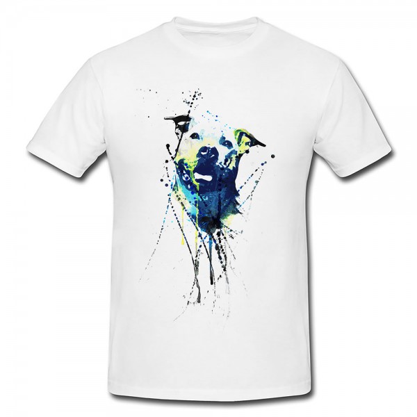 Paul Sinus Art Pitbull Premium Herren und Damen T-Shirt Motiv aus Paul Sinus Aquarell