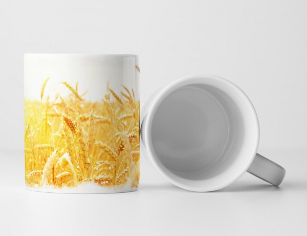 Paul Sinus Art Tasse Geschenk Landschaftsfotografie – Sonniges gold gelbes Weizenfeld