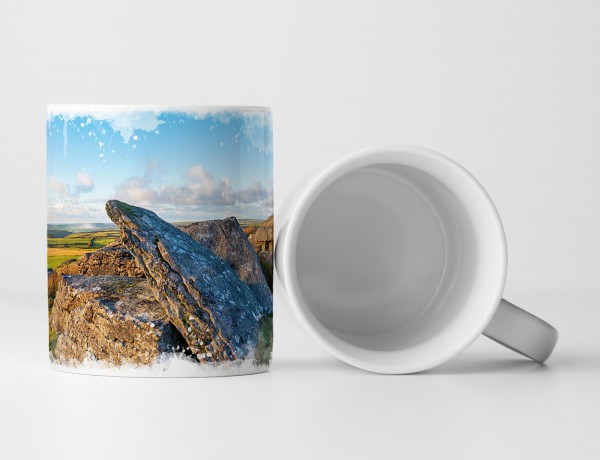 Paul Sinus Art Tasse Geschenk Landschaftsfotografie – Granitfelsen beim Bodmin Moor Cornwall UK