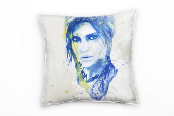 Paul Sinus Art Lara Croft I Deko Kissen Bezug 40x40cm für Couch Sofa Lounge Zierkissen