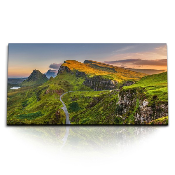 Paul Sinus Art Kunstdruck Bilder 120x60cm Quiraing Erdrutsch in Schottland Natur Berge Straße