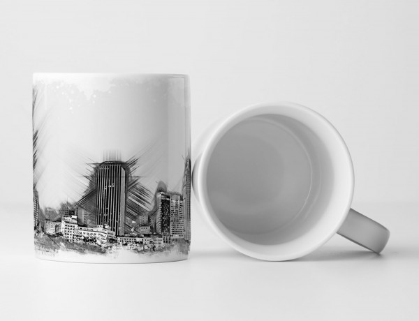 Paul Sinus Art Tasse Geschenk Bild – Abstrakte Ho Chi Minh Skyline Vietnam