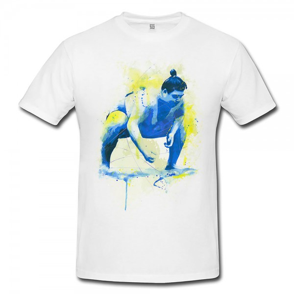 Paul Sinus Art Sumo Ringer Premium Herren und Damen T-Shirt Motiv aus Paul Sinus Aquarell