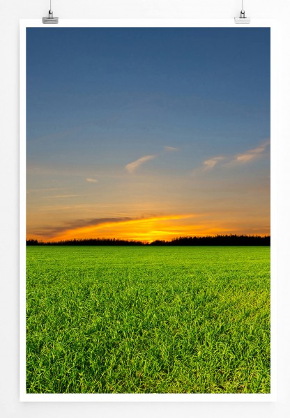 Paul Sinus Art 60x90cm Landschaftsfotografie Poster Abendsonne auf dem Land