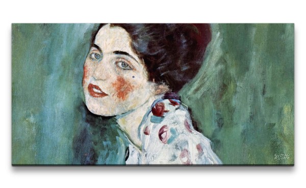 Paul Sinus Art Remaster 120x60cm Gustav Klimt's Porträt einer Dame Weltberühmt Vintage Zeitlos Jugendstil