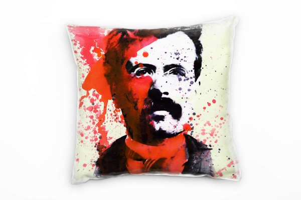 Paul Sinus Art Friedrich Nietzsche Deko Kissen Bezug 40x40cm für Couch Sofa Lounge Zierkissen