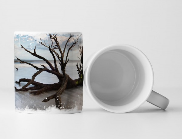 Paul Sinus Art Tasse Geschenk Landschaftsfotografie – Baum in Boneyard Beach South Carolina USA