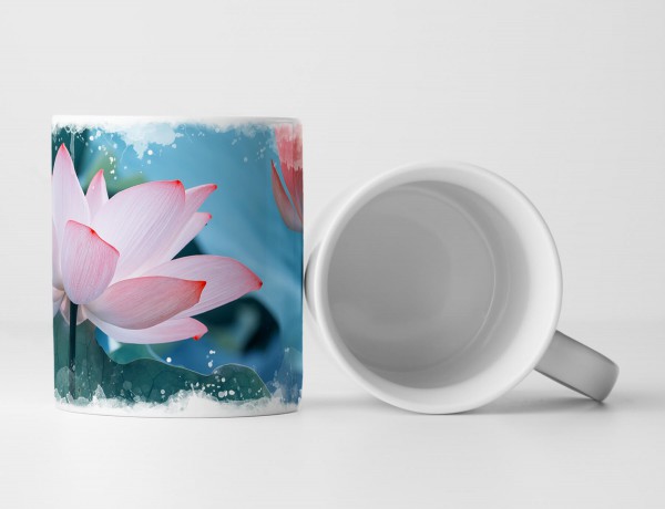 Paul Sinus Art Tasse Geschenk Naturfotografie – zwei Lotusblüten