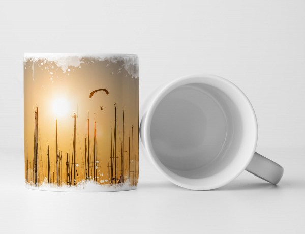 Paul Sinus Art Tasse Geschenk Skyline Hafen bei Sonnenaufgang