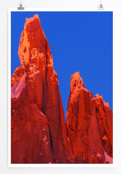 Paul Sinus Art Landschaftsfotografie 60x90cm Poster Rote Felsen Verro Torre Argentinien