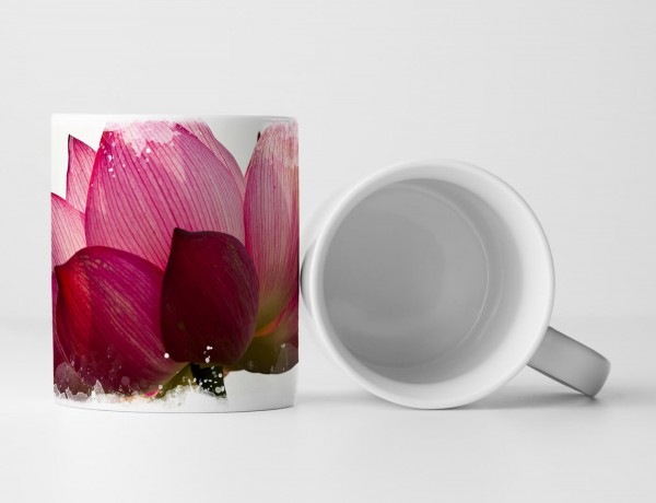 Paul Sinus Art Tasse Geschenk Naturfotografie – Wunderschöne gestreifte Lotusblume