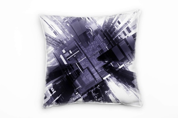 Paul Sinus Art Abstrakt, schwarz, weiß, futuristisch, quadratisch Deko Kissen 40x40cm für Couch Sofa Lounge Zierkis