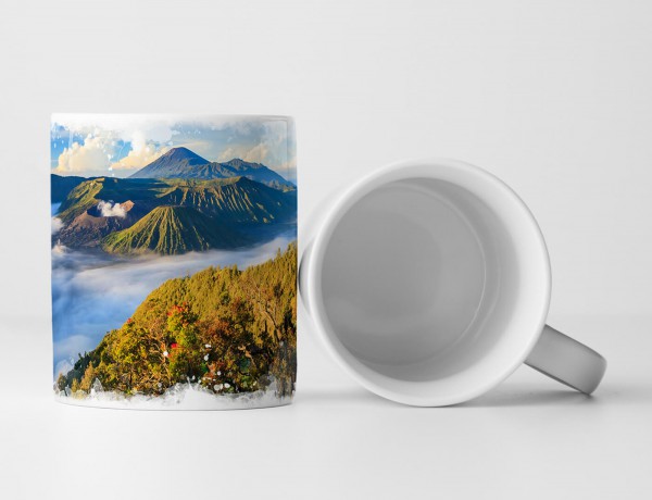 Paul Sinus Art Tasse Geschenk Landschaftsfotografie – Mächtiger Bromo Vulkan bei Sonnenaufgang Indonesien