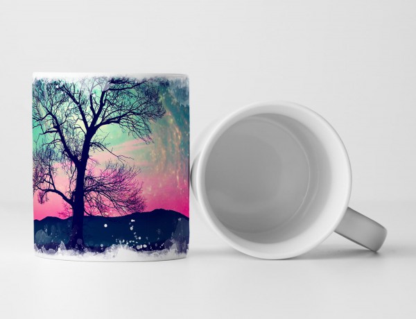 Paul Sinus Art Tasse Geschenk Künstlerische Fotografie – Baumsilhouette vor Milchstraße