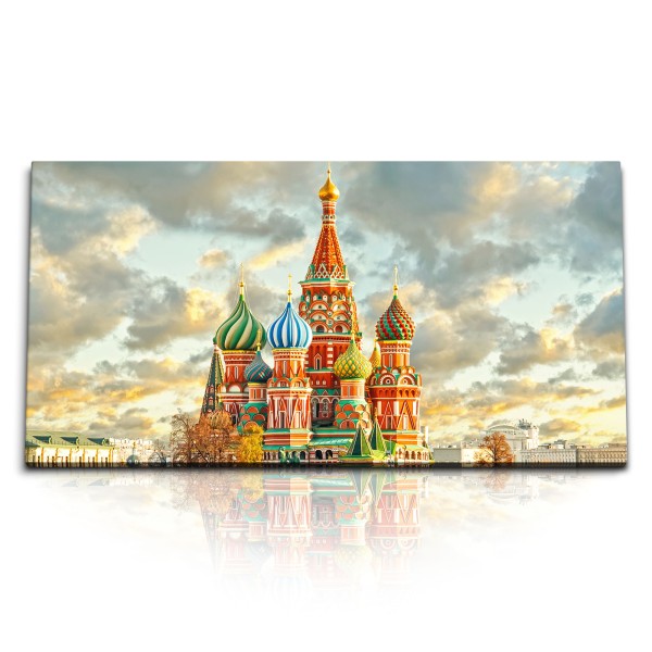 Paul Sinus Art Kunstdruck Bilder 120x60cm Basilius Kathedrale Moskau Roter Platz Russland