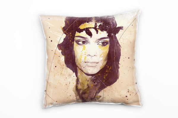 Paul Sinus Art Kendall Jenner I Deko Kissen Bezug 40x40cm für Couch Sofa Lounge Zierkissen