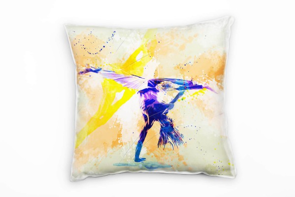 Paul Sinus Art Capoeira Deko Kissen Bezug 40x40cm für Couch Sofa Lounge Zierkissen