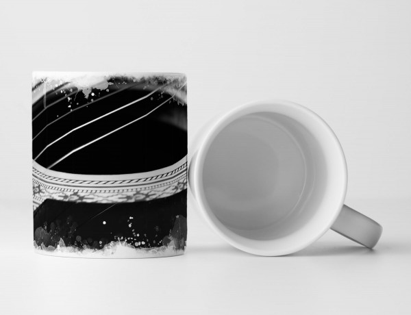 Paul Sinus Art Tasse Geschenk Fotografie – Musikinstrument Gitarre schwarz weiß