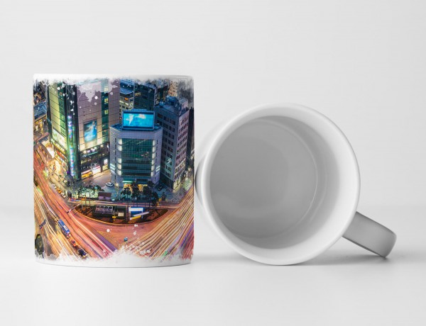 Paul Sinus Art Tasse Geschenk Urbane Fotografie – Verkehrskreuzung Gangnam Seoul Südkorea