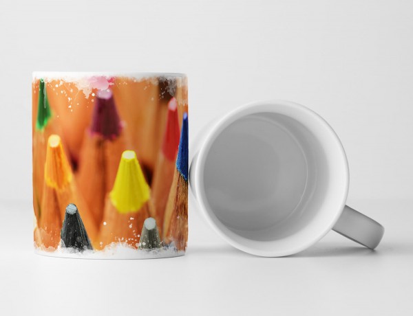 Paul Sinus Art Tasse Geschenk Künstlerische Fotografie – Farbenfrohe Buntstifte