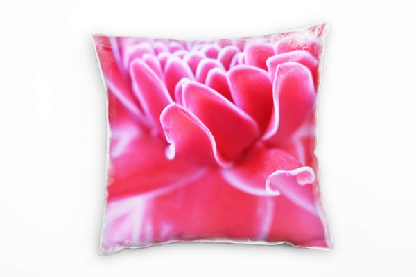 Paul Sinus Art Macro, Blumen, Blüte, pink Deko Kissen 40x40cm für Couch Sofa Lounge Zierkissen